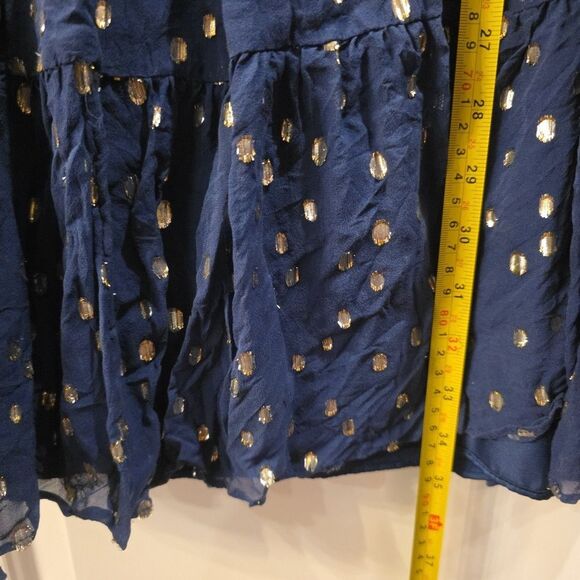 LILLY PULITZER Sarita Silk Swing Dress Navy Gold Dots Sz 6 Preppy Party‎ - Picture 6 of 9